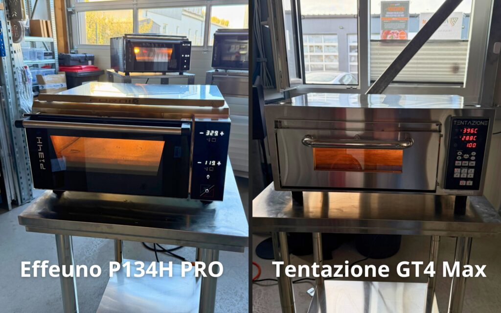 Tentazione GT4 Max und Effeuno P134H 509 PRO nebeneinander Elektro-Pizzaofen Vergleich