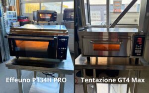 Tentazione GT4 Max und Effeuno P134H 509 PRO nebeneinander Elektro-Pizzaofen Vergleich
