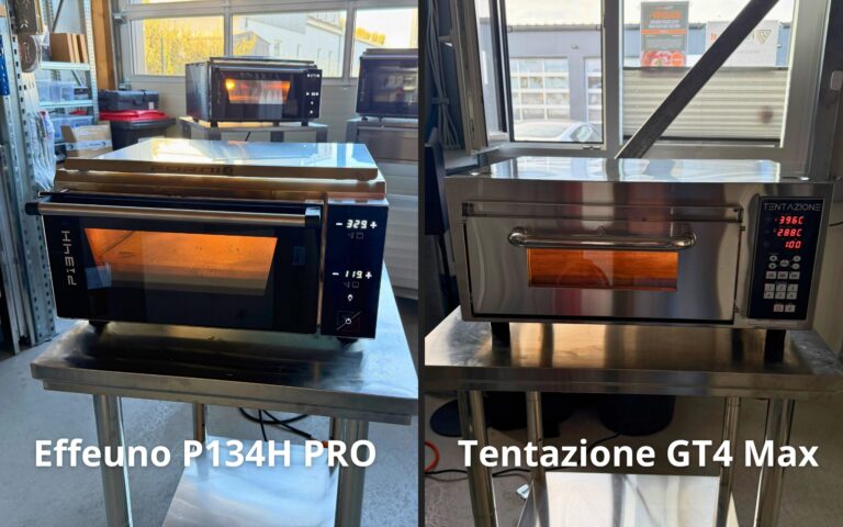 Tentazione GT4 Max und Effeuno P134H 509 PRO nebeneinander Elektro-Pizzaofen Vergleich
